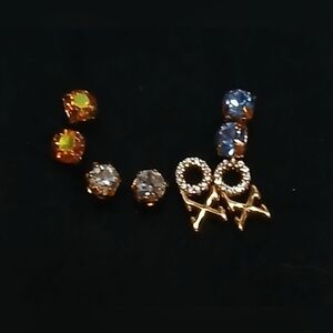 Four Pair Gold Earrings